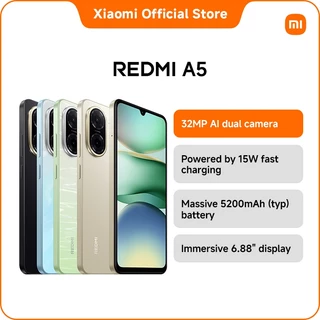 Smartphone XIAOMI Redmi A5 – 4+128 Go, écran 6.88" 120 Hz, Double Caméra AI 32 MP, Batterie 5200 MAh, Processeur Octa-core (Bleu)