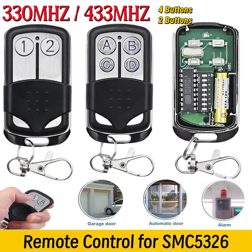 SM5326 330MHZ / 433MHz 8 DIP Switch Metal Push Button Remote Control RF ...