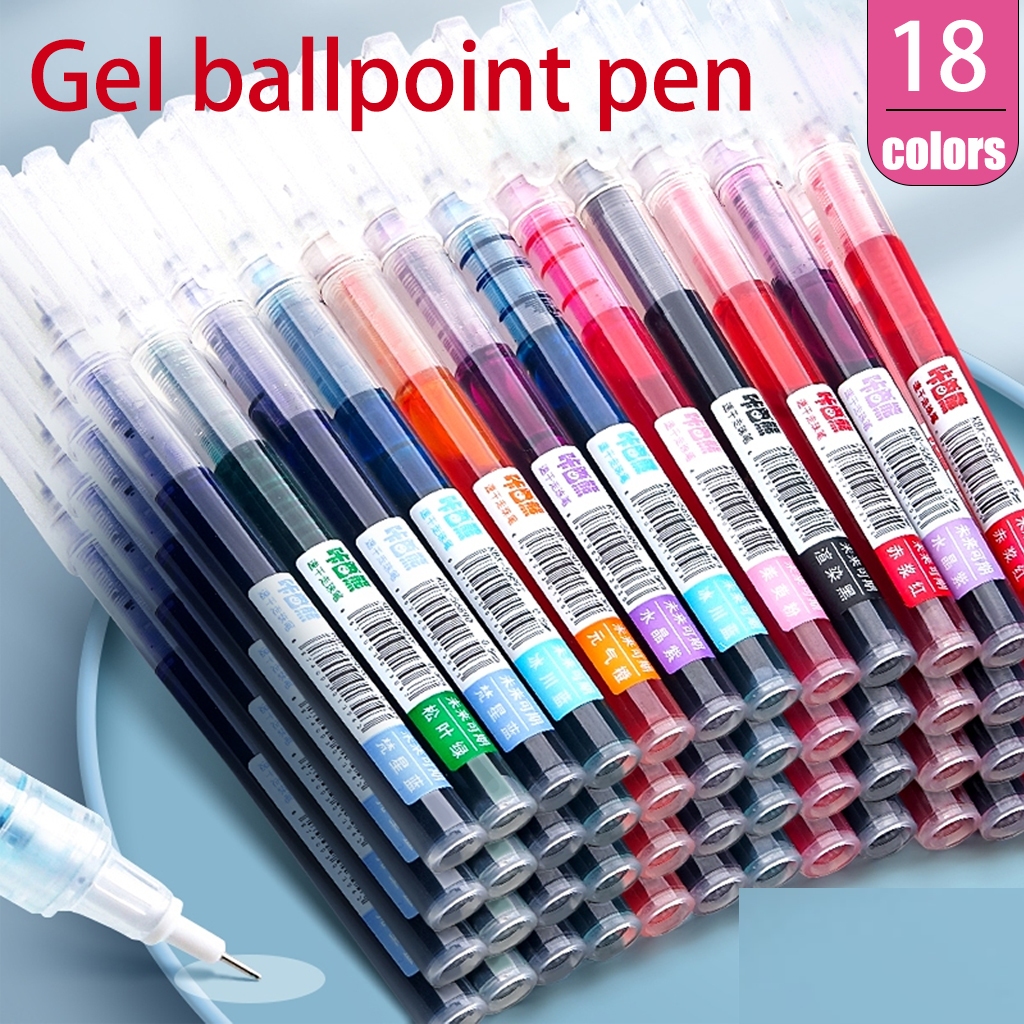 18Colors Gel Pen Set with Quick-Drying Colorful Ink 0.5mm Multi Color ...