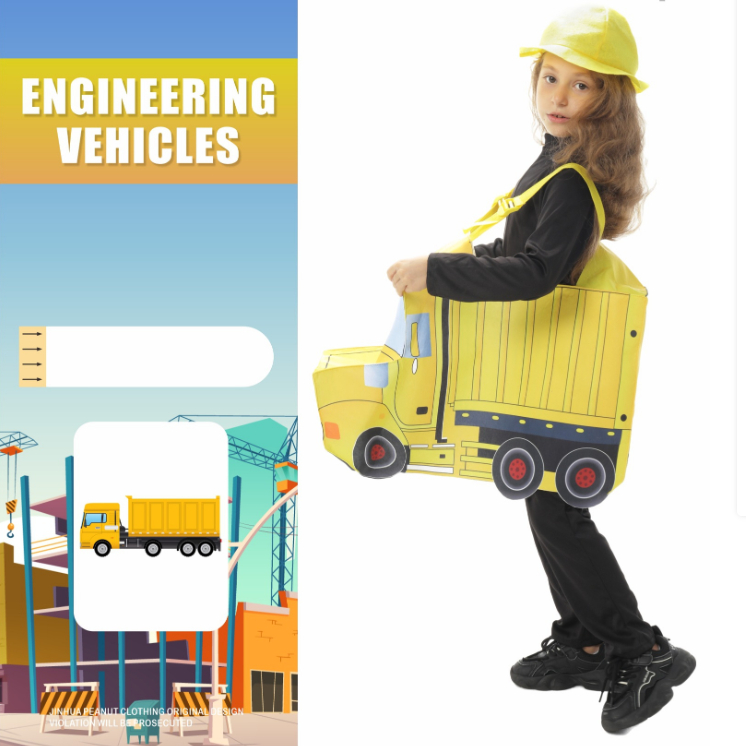 Kids Funny Construction Vehicles Engineer Halloween Cosplay Costumes ...