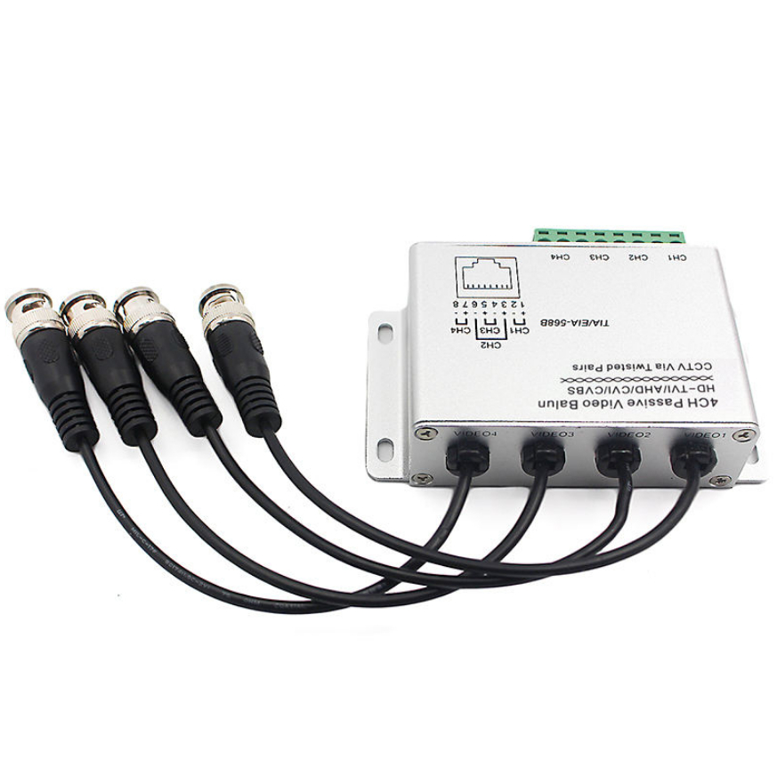 CCTV 4 Channel Passive RJ45 BNC Male to UTP Rj45 Cat5 hd Coaxial Video ...
