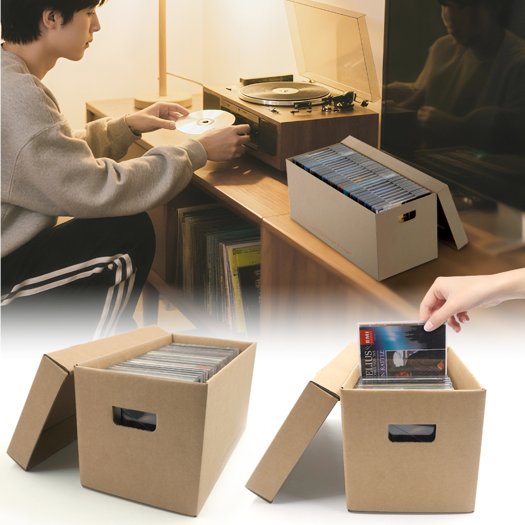Multi-functional CD/DVD Disc Storage Carton Space-saving Storage Stand ...