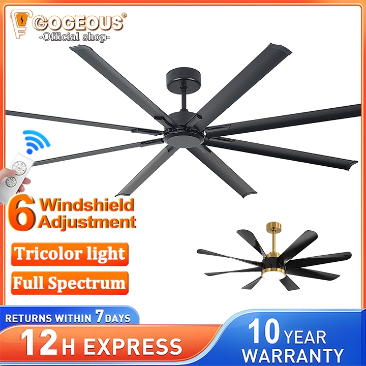 GOGEOUS 86 Inch Ceiling Fan Big Size and Remote Control Modern Inverter ...