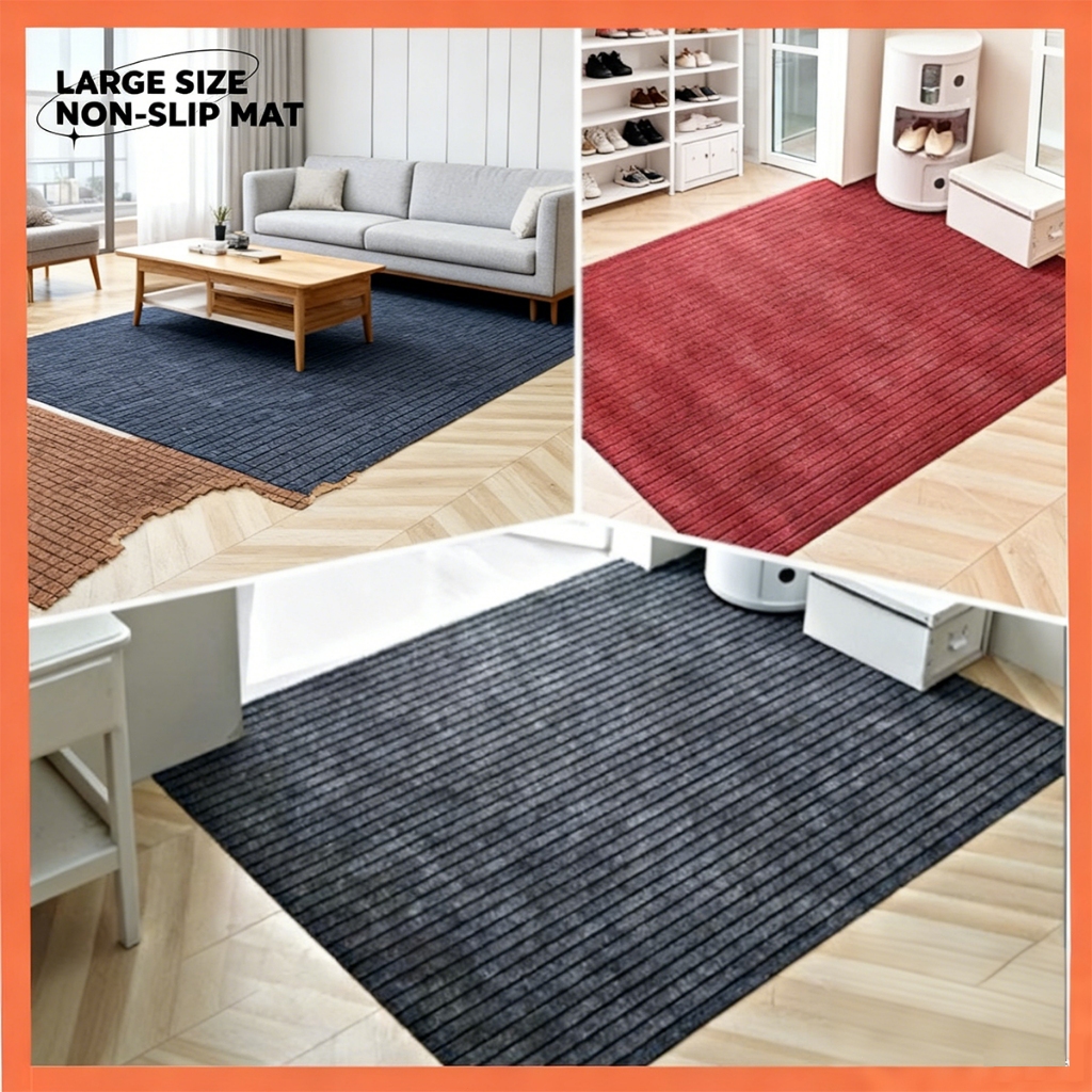 Extra Large Anti-Slip Floor Mat, Natural Coir & Vinyl Back for Kitchen ...