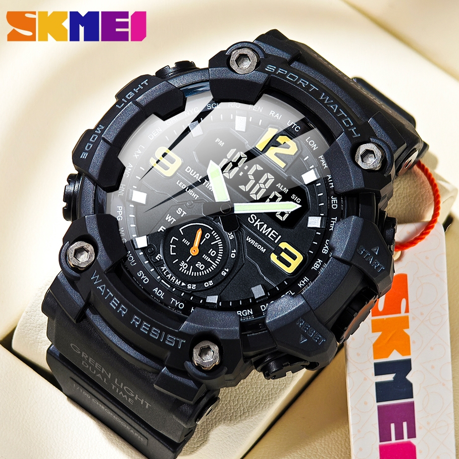 SKMEI Watch for Men Sports Shock Watch Time Date Week Dual
