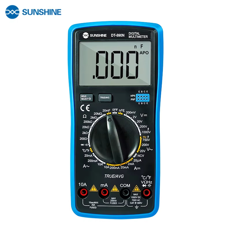 SUNSHINE DT-890N Digital Multimeter Meter Transistor Capacitor Tester ...