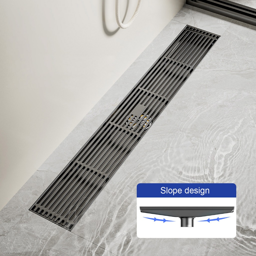Rectangular Linear Shower Drain with Brick Pattern Grate,Stainless ...