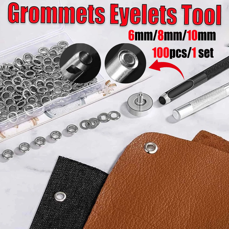 Glarks 100-Pack 14mm Golden Metal Thickened Grommet Eyelets With Washers – For Fabric, Canvas, Curtains, Clothing, Leather Repair & Crafting