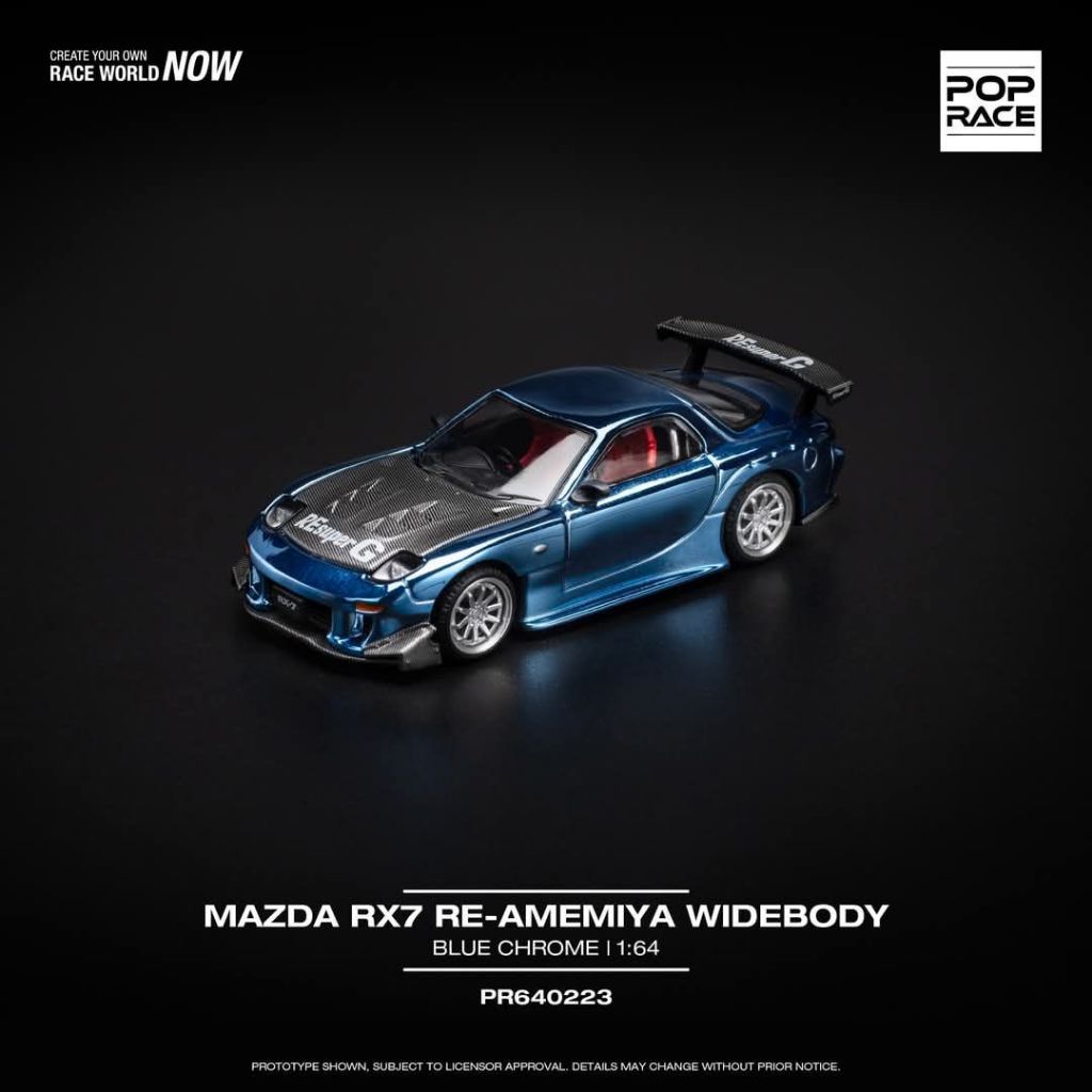 Poprace 1:64 PR640223 MAZDA RX7 RE-AMEMIYA WIDEBODY - BLUE CHROME ...