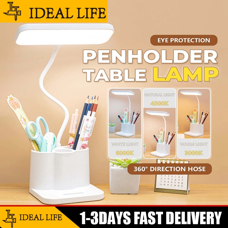 LED Rechargeable Desk Lamp Shade Study Light For Bedroom Flexible Dim ...