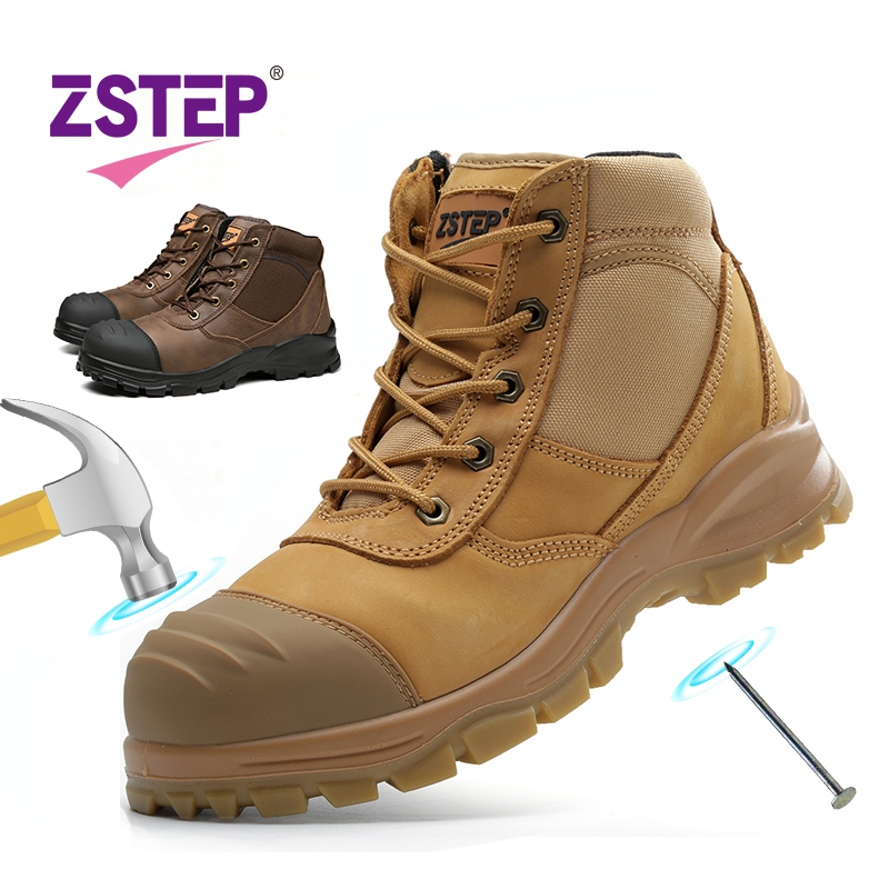 [ZSTEP] Safety boots steel-toed boots waterproof yellow Men's work ...