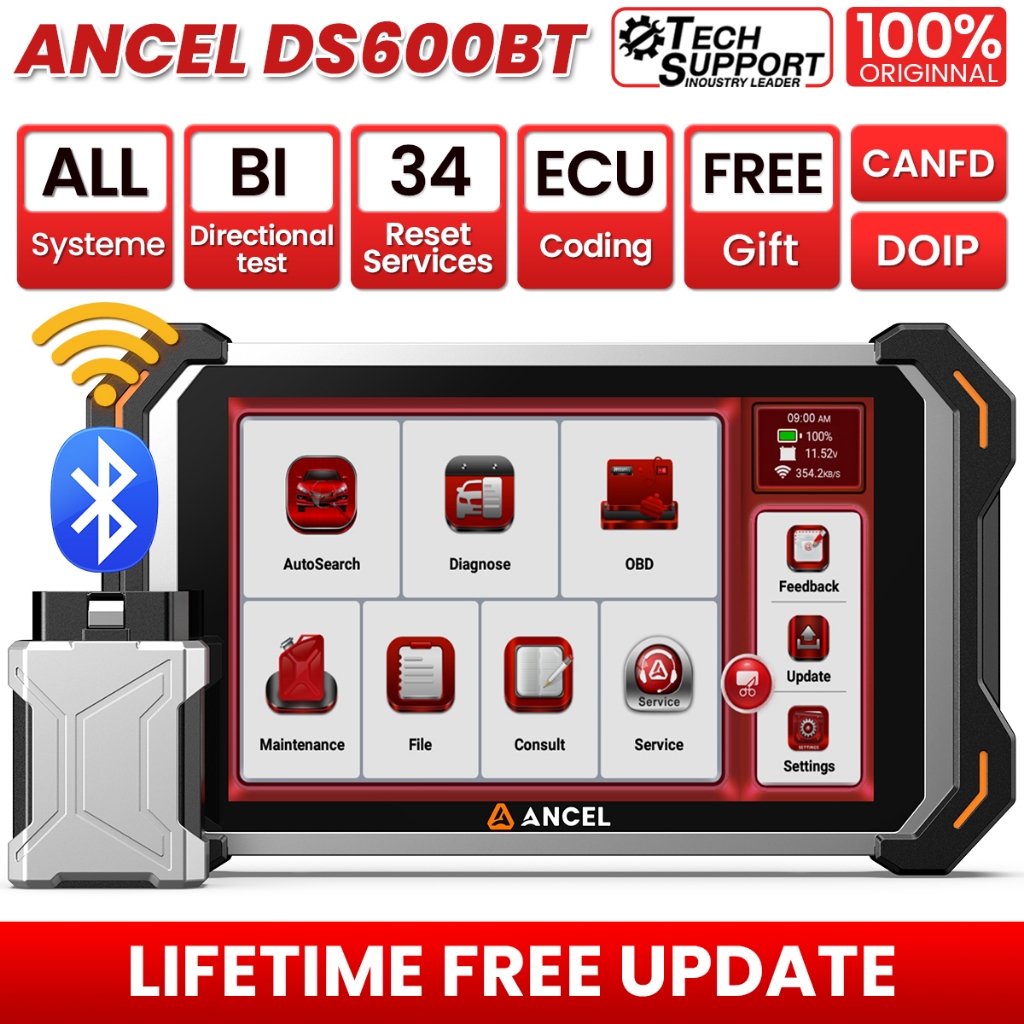Ancel DS600 BT Bidirectional OBD2 Scanner IMMO ECU Coding Full System ...