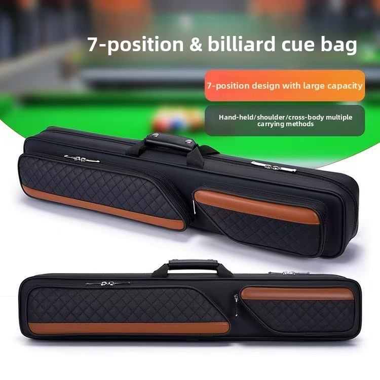 7-Tube Pool Cue Case, Holds 4 Shafts & 3 cue tail Portable Bag for 1/2 ...