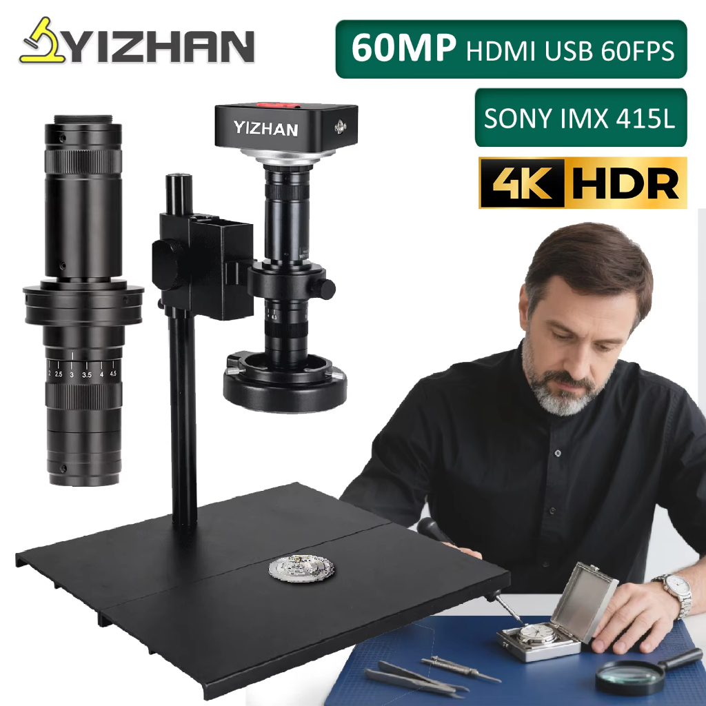 YIZHAN 60MP 4K UHD Digital Microscope For Electronics 215x 5x ...