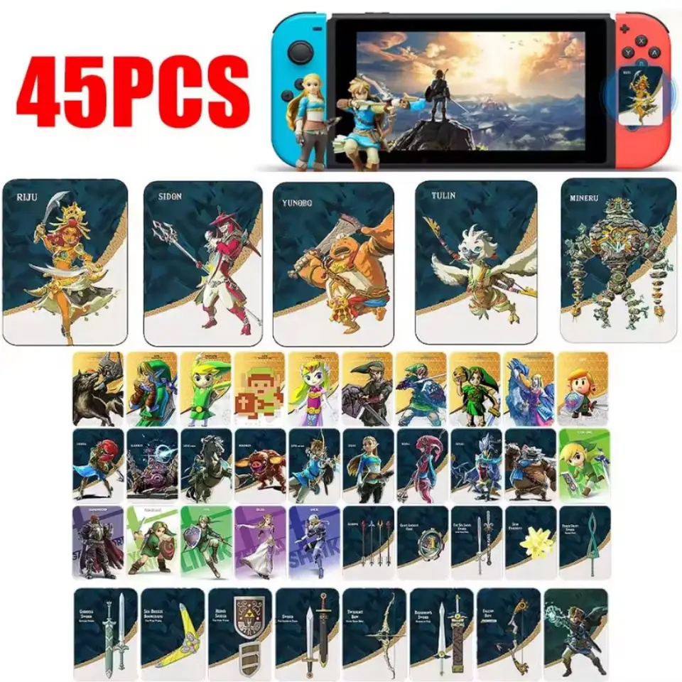 New style 45 Pcs Zelda Amiibos Cards Apply to the Legend of Zelda Tears ...