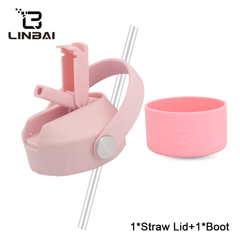 LINBAI Flask Straw Lid Cap and Silicone Boot for Wide Mouth Water ...