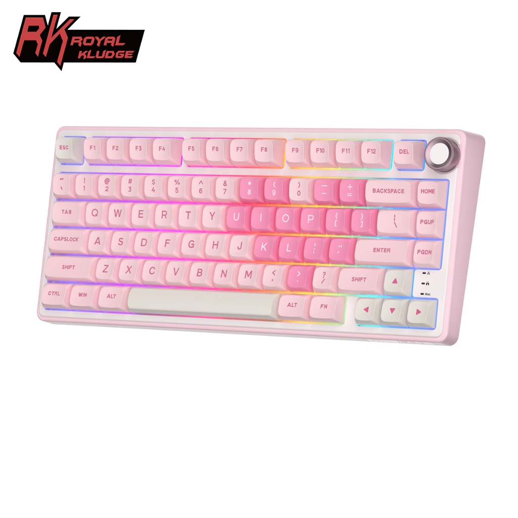 RK Royal Kludge RK R75 Pink Melody Gasket Wired With Knob Mechanical ...
