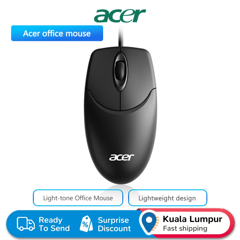 Acer USB Wired Mouse M117 Bass Button 1000DPI Comfortable and Durable ...