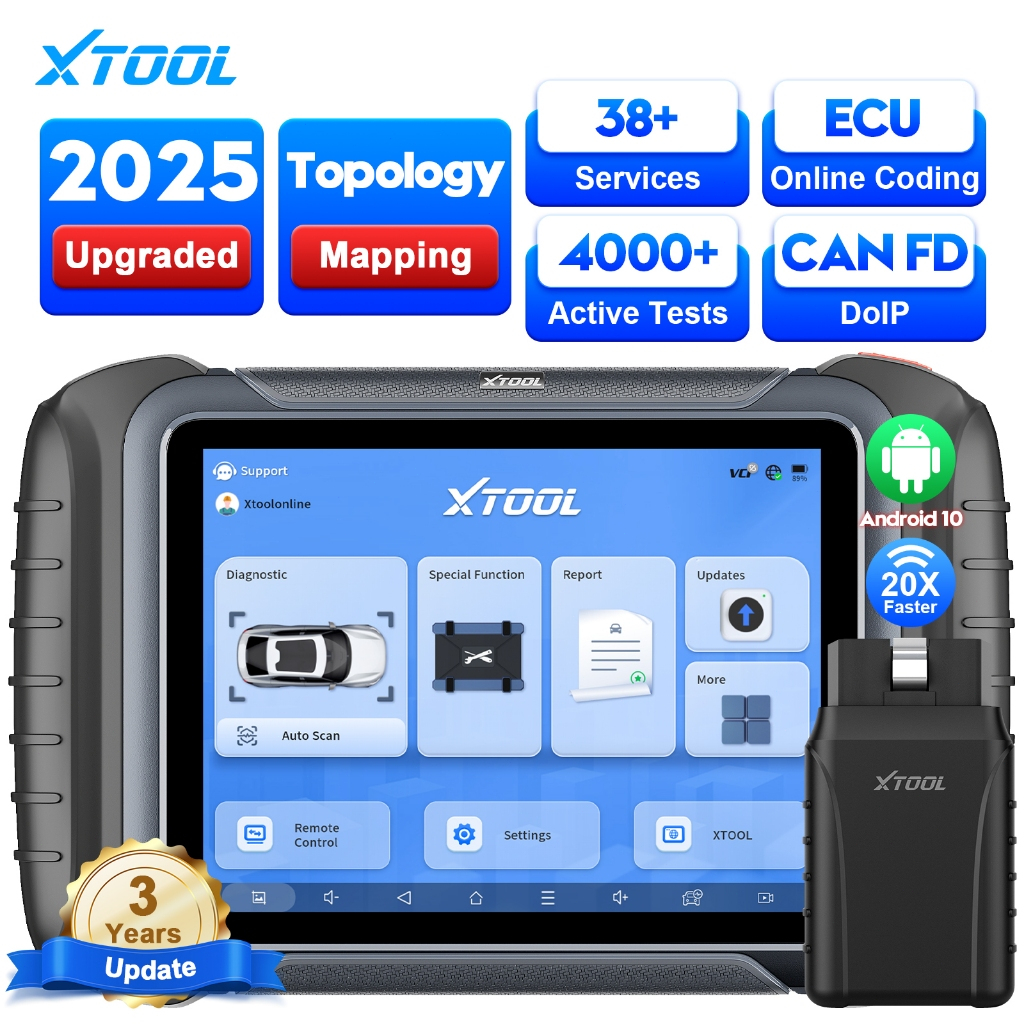 XTOOL D8W Wireless Bidirectional Scan Tool OBD2 Scanner with Topology ...