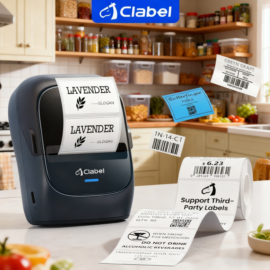 CLABEL 221B Portable Bluetooth Label Printer - Thermal Sticker Maker ...