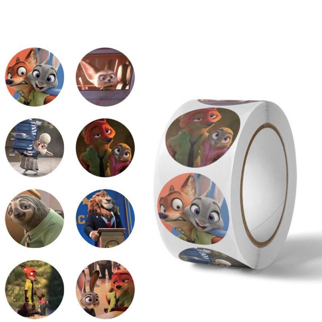 500pcs/Roll Cartoon Zootopia Stickers Cute Sticker Collection Student ...