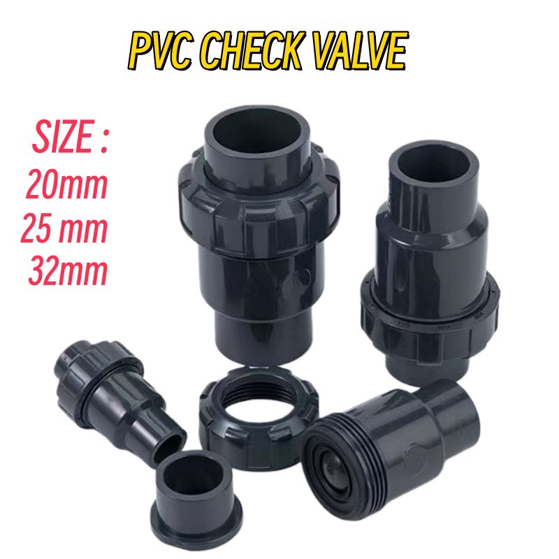 PVC Check Valve Dual-Port PVC Backflow Preventer Valve Dark Gray ...