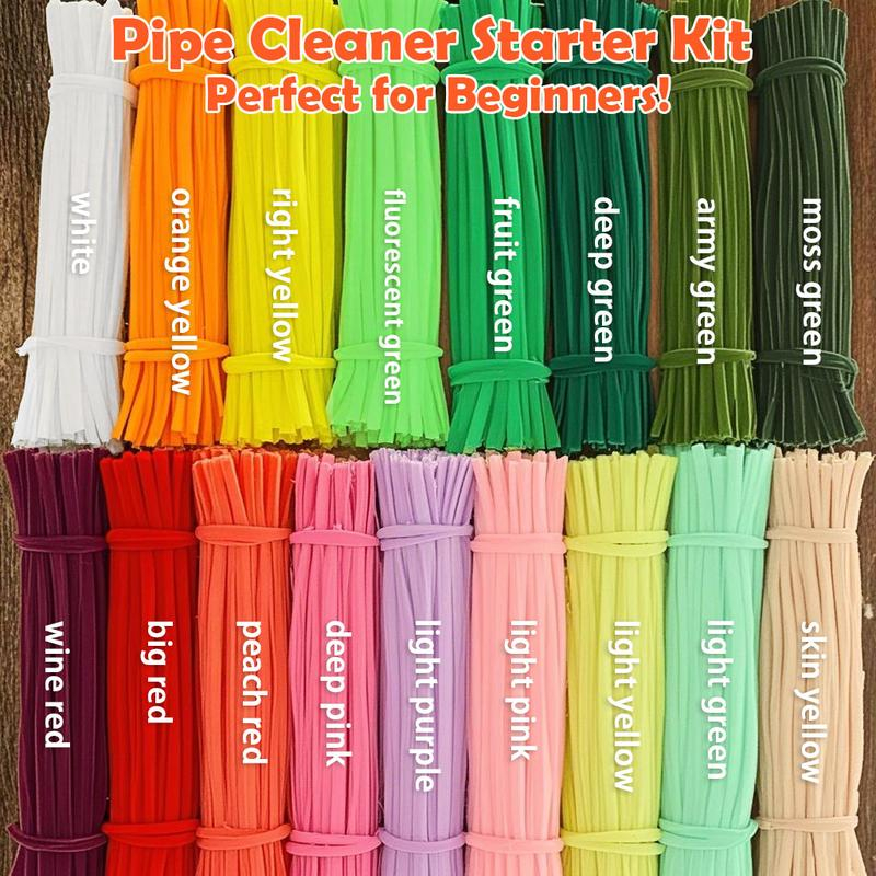 100PCS 8mm Fuzzy wire Colored Chenille Wires Fluffy Sticks DIY Craft ...