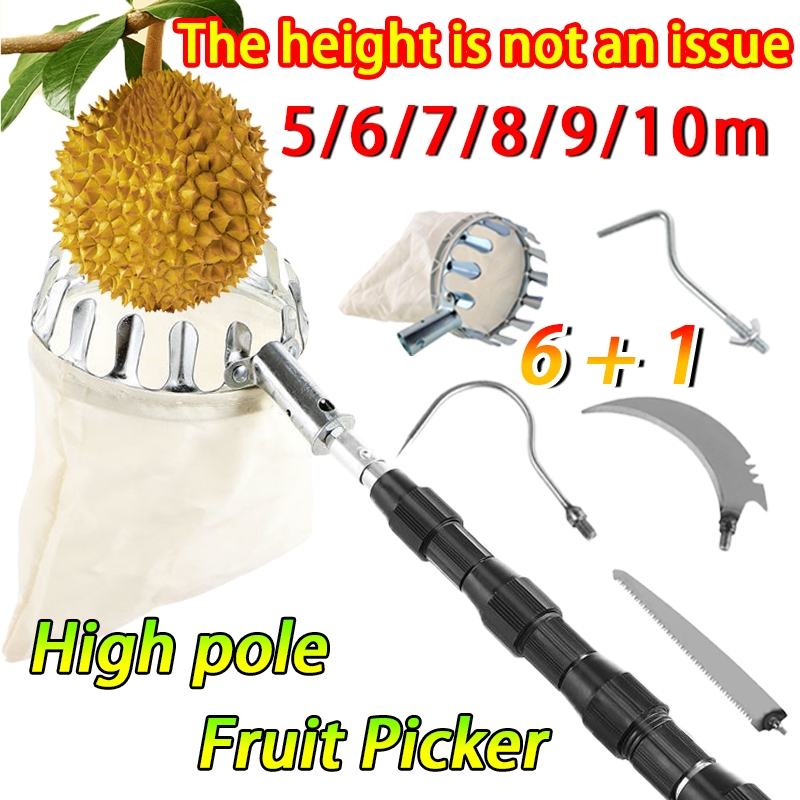 Fruit Picker Adjustable 5-9m Telescopic Rod High Altitude Heavy Duty ...