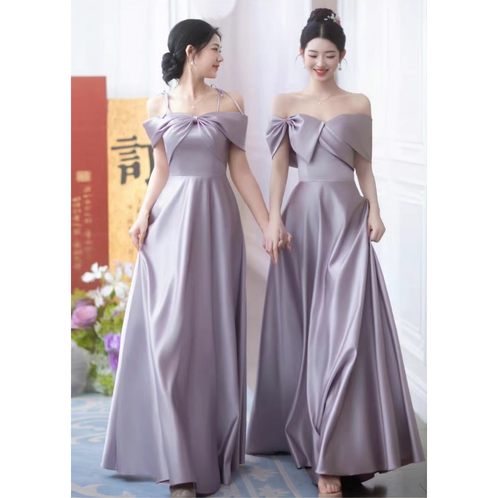 bridesmaid dresses tulle and chantilly Dusty Blue Tulle Floor-Length Bridesmaid Dresses, MBD151
