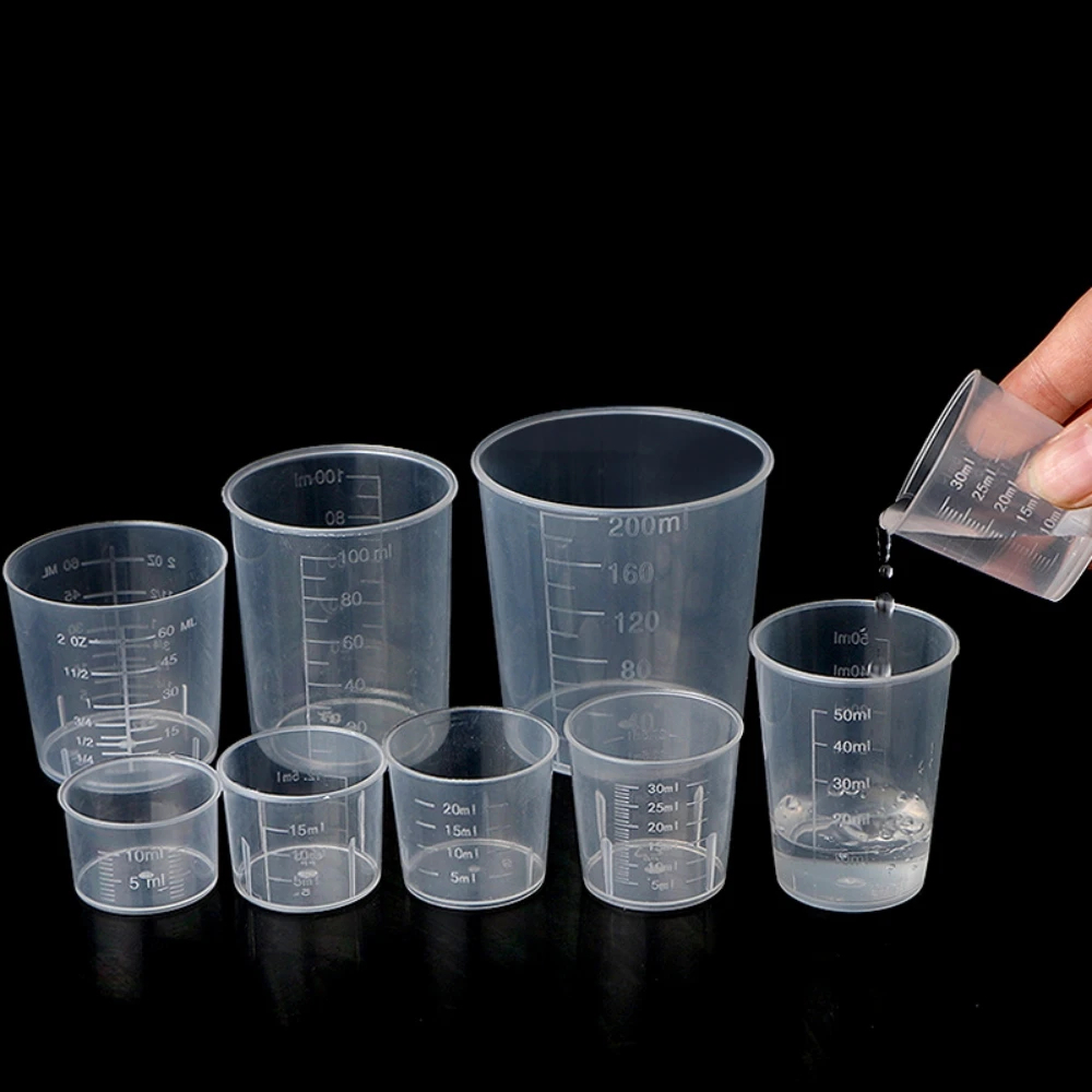 2/5Pcs 15/20/30/50/100ml Laboratory Plastic Graduated Measuring Cup ...