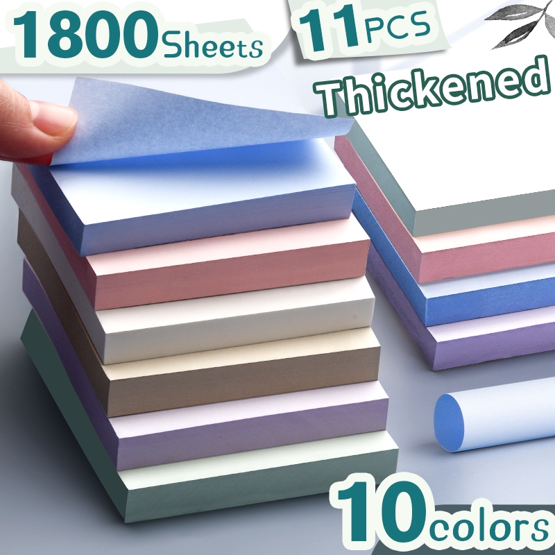 1800Sheets/Set Sticky Notes Morandi 76mm Square Colorful Memo Pad ...