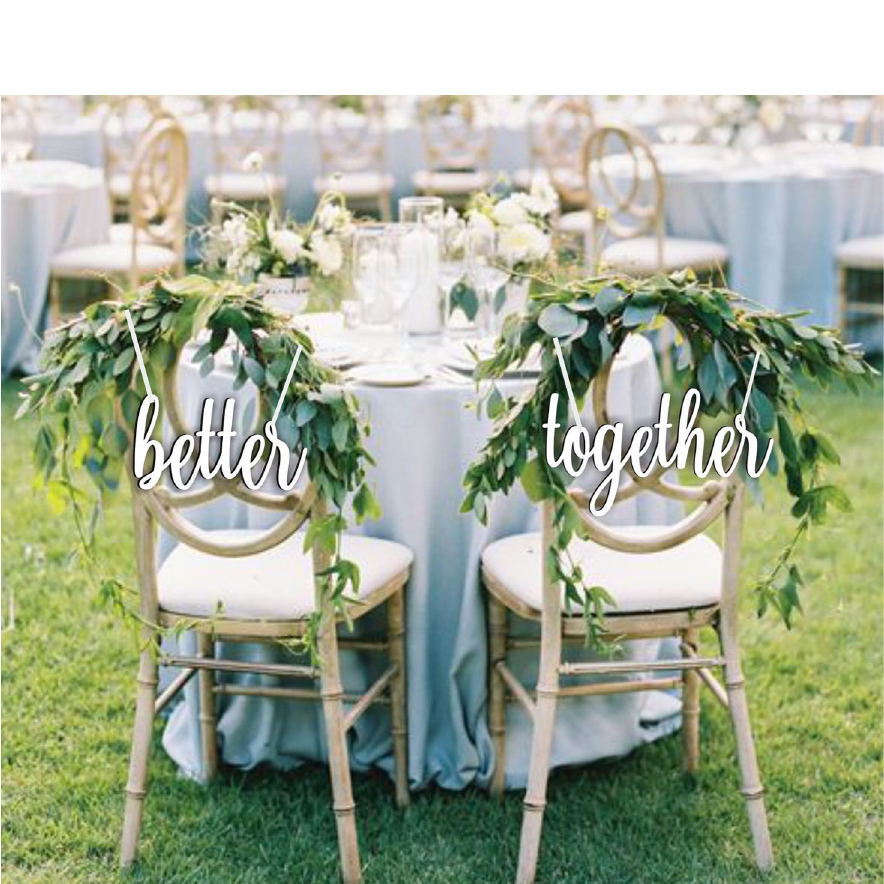 2pcs Better Together Chair Signs - Chair Sign Wedding- Better Together ...