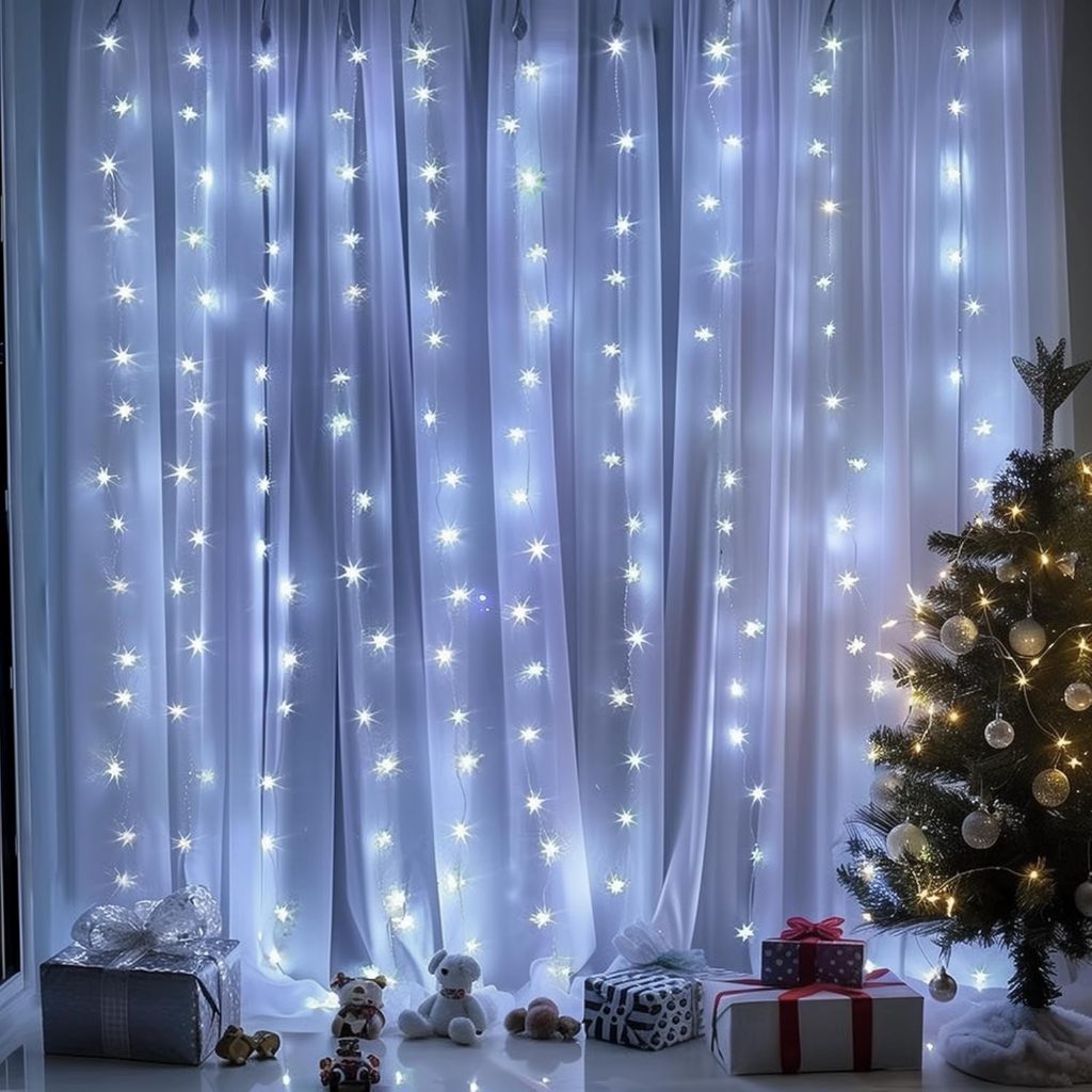 1*3m/2*3m/3*3m Christmas Lights Curtain Cold/Warm/Multicolour String ...