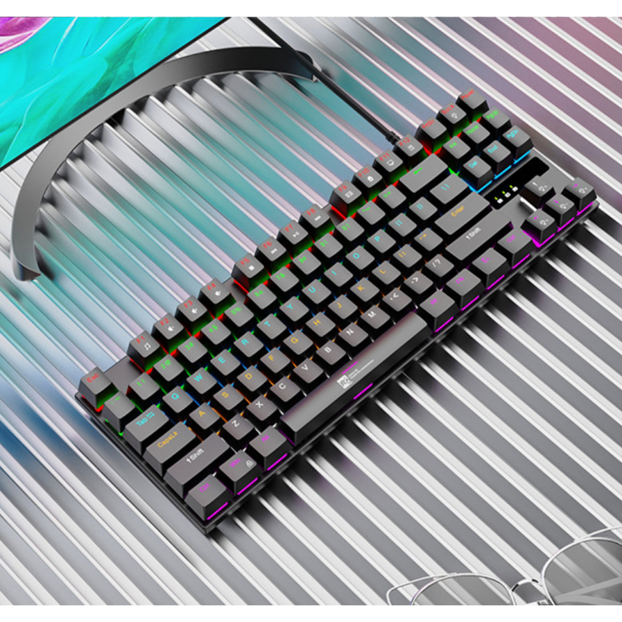 Wired Blue Switch Mechanical Keyboard, Tactile Click, RGB Backlight ...
