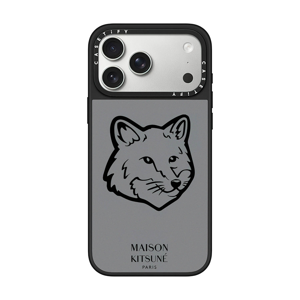 For iPhone 17 16 15 Pro Max Maison Kitsune Fox Sticker Case for