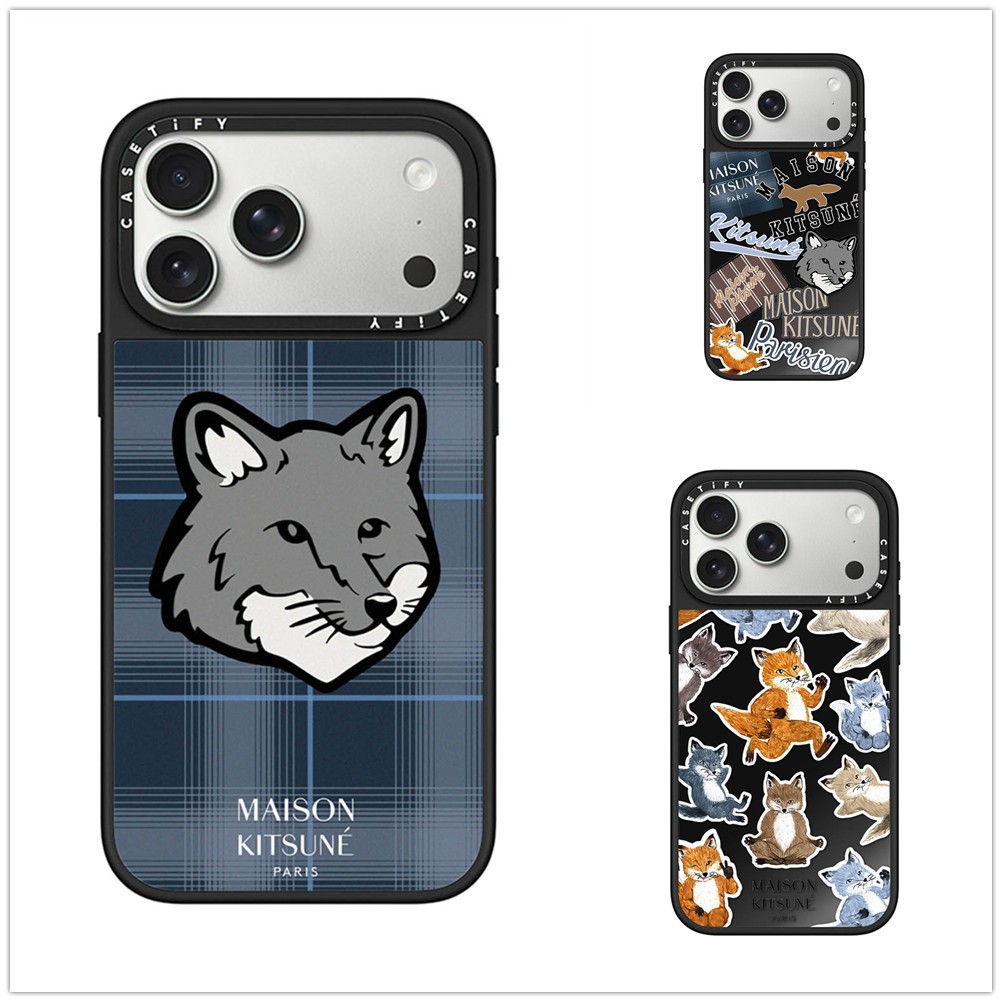 For iPhone 17 16 15 Pro Max Maison Kitsune Fox Medley Case for