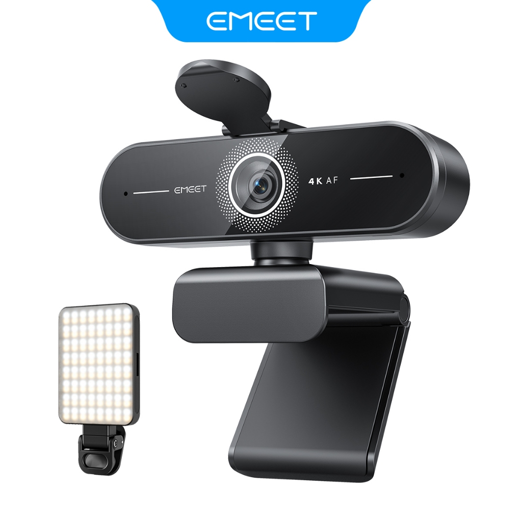 EMEET C60E 4K HD Webcam Wth Magnetic Fill Light Privacy Cover Built-in ...