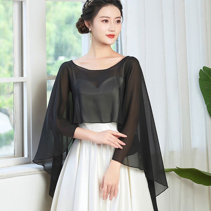 Womens Ladies Soft Wedding Capes Wedding Jacket Wraps Chiffon Shrug Bridal  Bolero Long Shawl and Wraps Evening Wedding Cover Up | Shopee Philippines