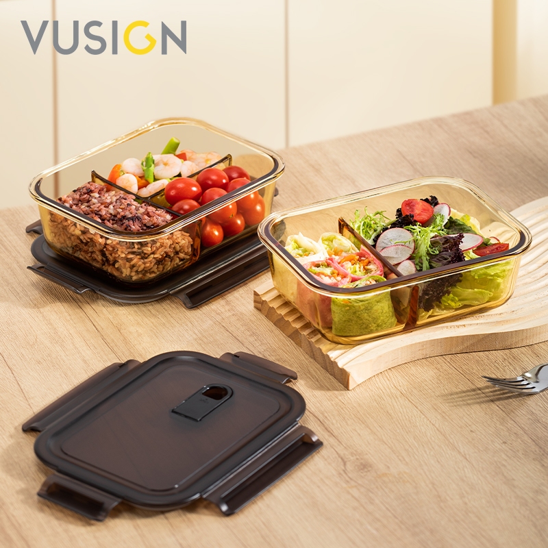 Deli Portable Lunch Box 2/3 Squares Food Storage Container 1040ML Large ...