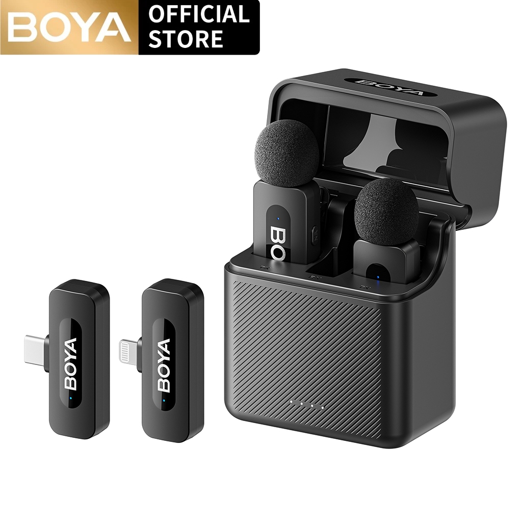 BOYA BY-V Wireless Microphone Lapel Noise Cancelling Vlogging Mic for ...