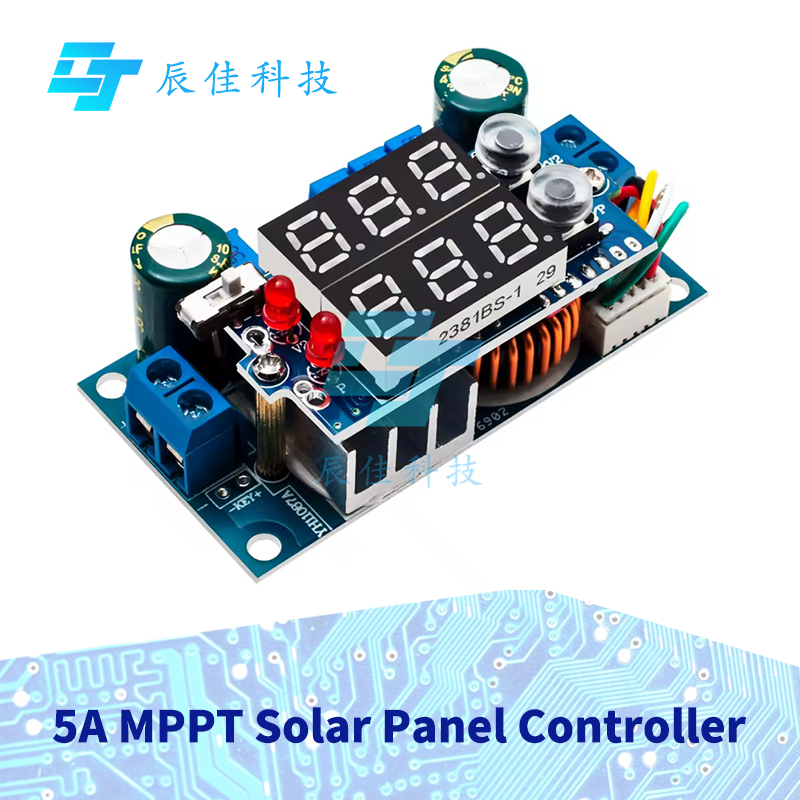 5A MPPT Solar Panel Controller DC-DC Step-down CC/CV Charging Module ...