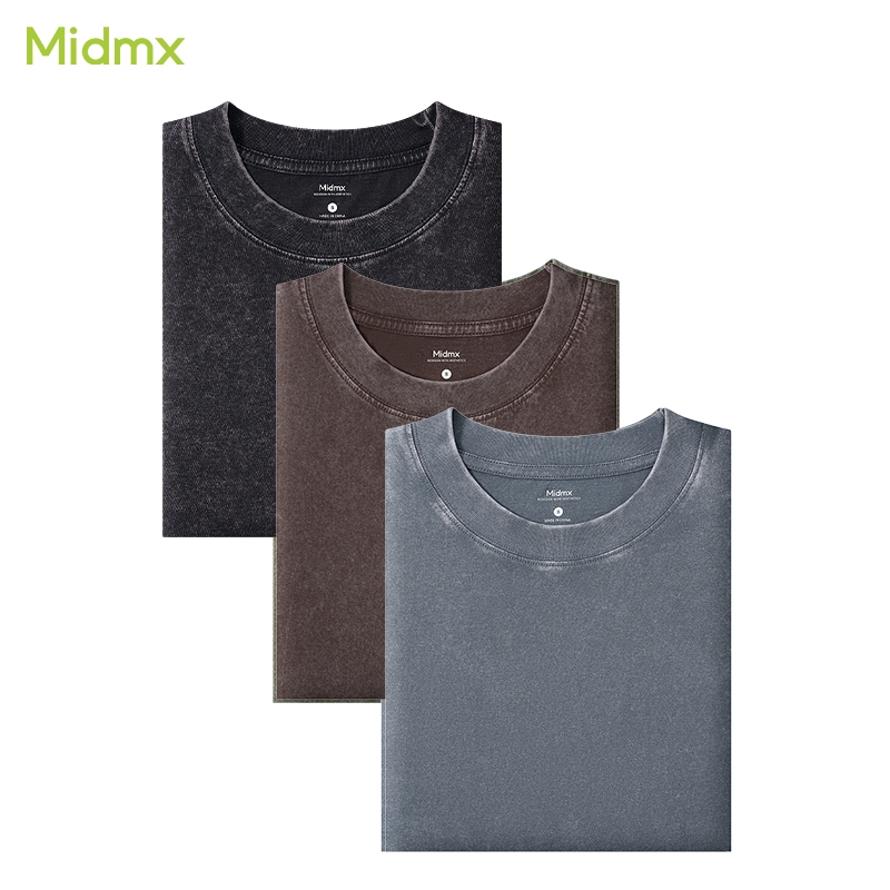 Buy 2 Take 1 3 Pcs Midmx Plain Pure Washed Cotton T Shirt 100 230gsm 