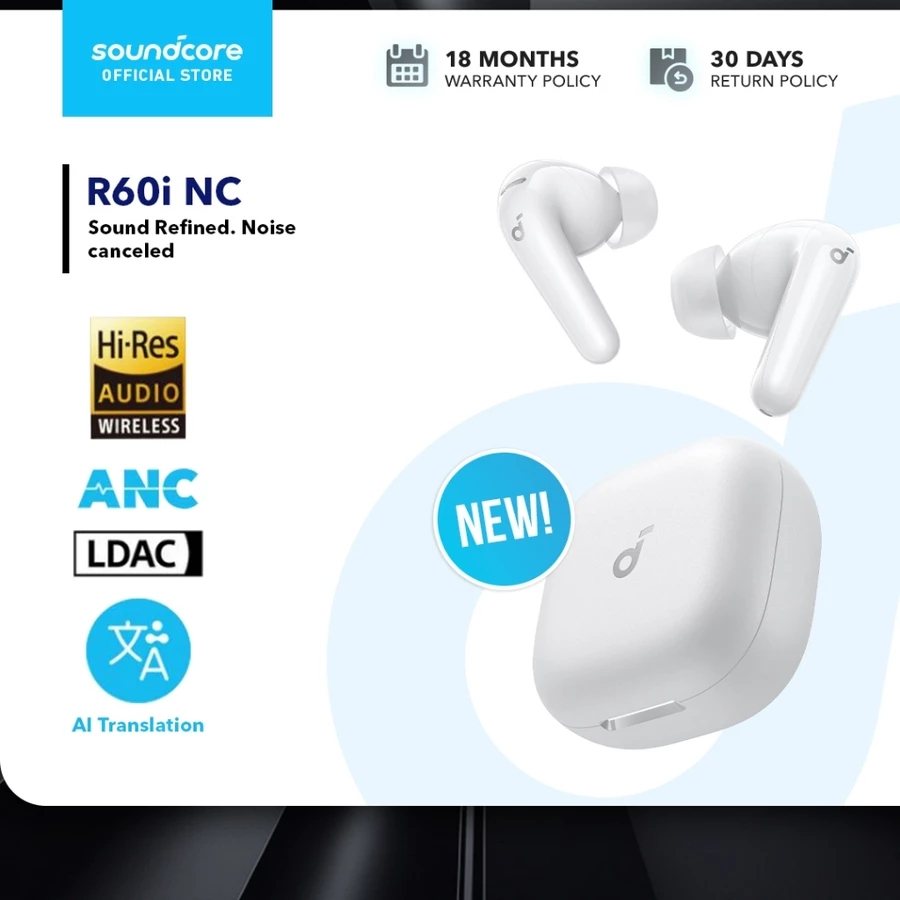 ANKER soundcore R60i NC Wireless Earphones Adaptive Noise-Cancelling ...