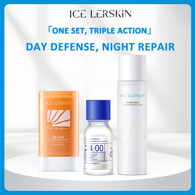 ICE LERSKIN Acne Repair Kit | Waterproof and Sweatproof Sunscreen Stick ...