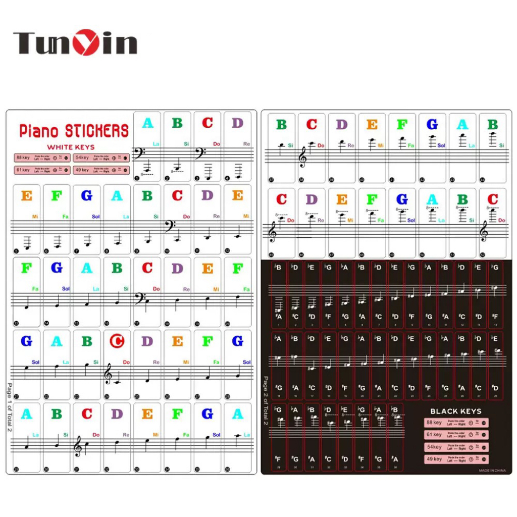 Electronic organ and piano keyboard stickers, piano keyboard stickers ...