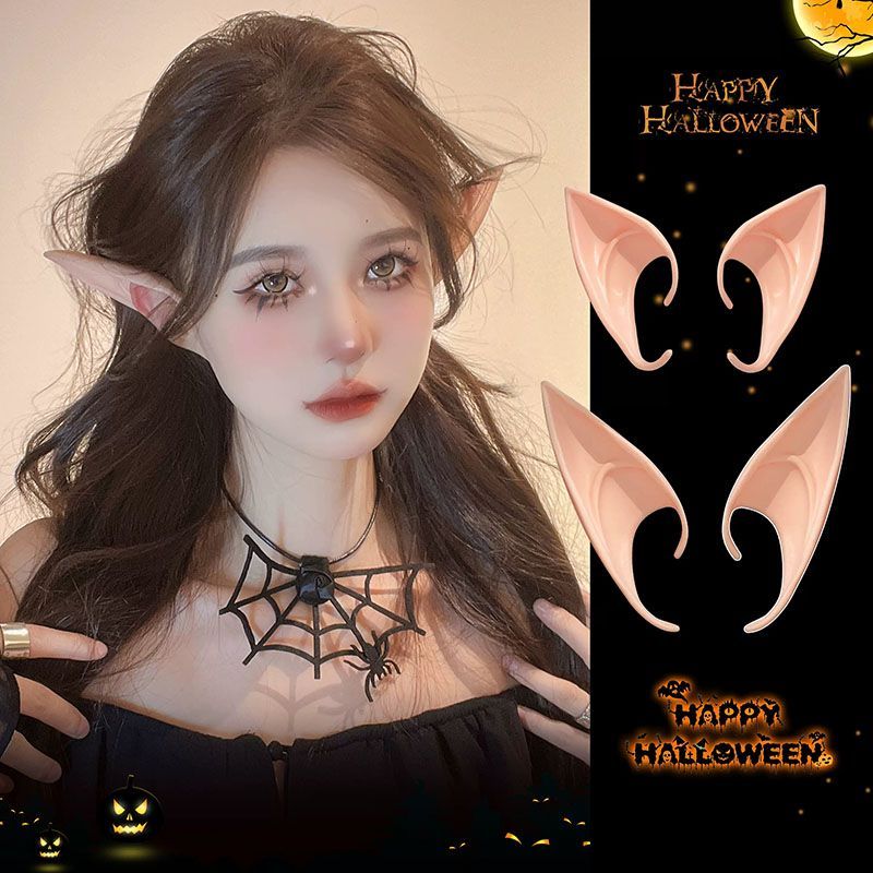 COD-Latex Elf Ears Vampire Fangs Halloween Party Costume Props-The ...