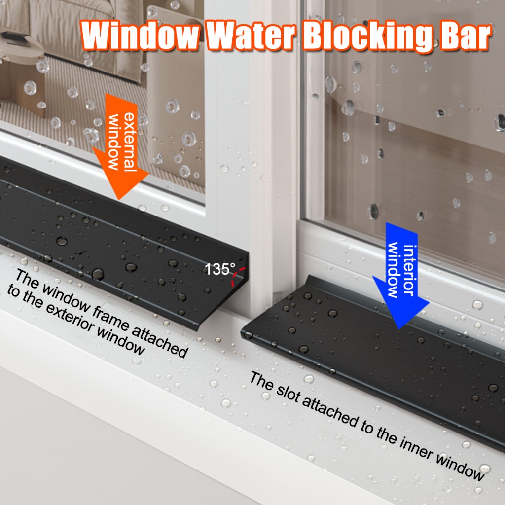 2M Home Window Water Blocking Bar Sliding Window Rain Weatherstrip ...
