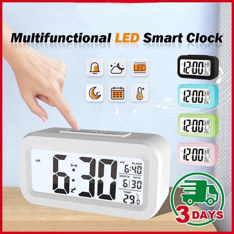 Multi LED Smart Mini Clock Digital With SENSOR Night Light Lamp Alarm ...