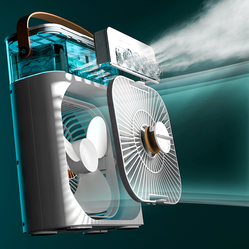 Desktop Humidifier Cooler Spray Mist Fan Usb Air Cooling Fan with 7 ...