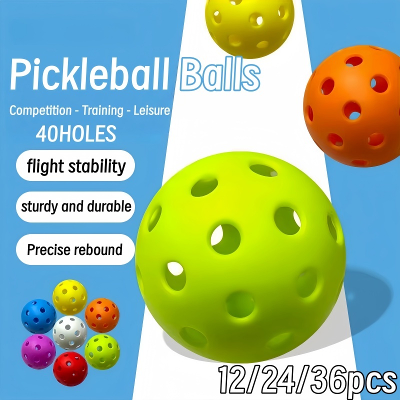 36pcs 40 Holes Pickleball Balls/Outdoor Indoor Training Pickle Ball ...